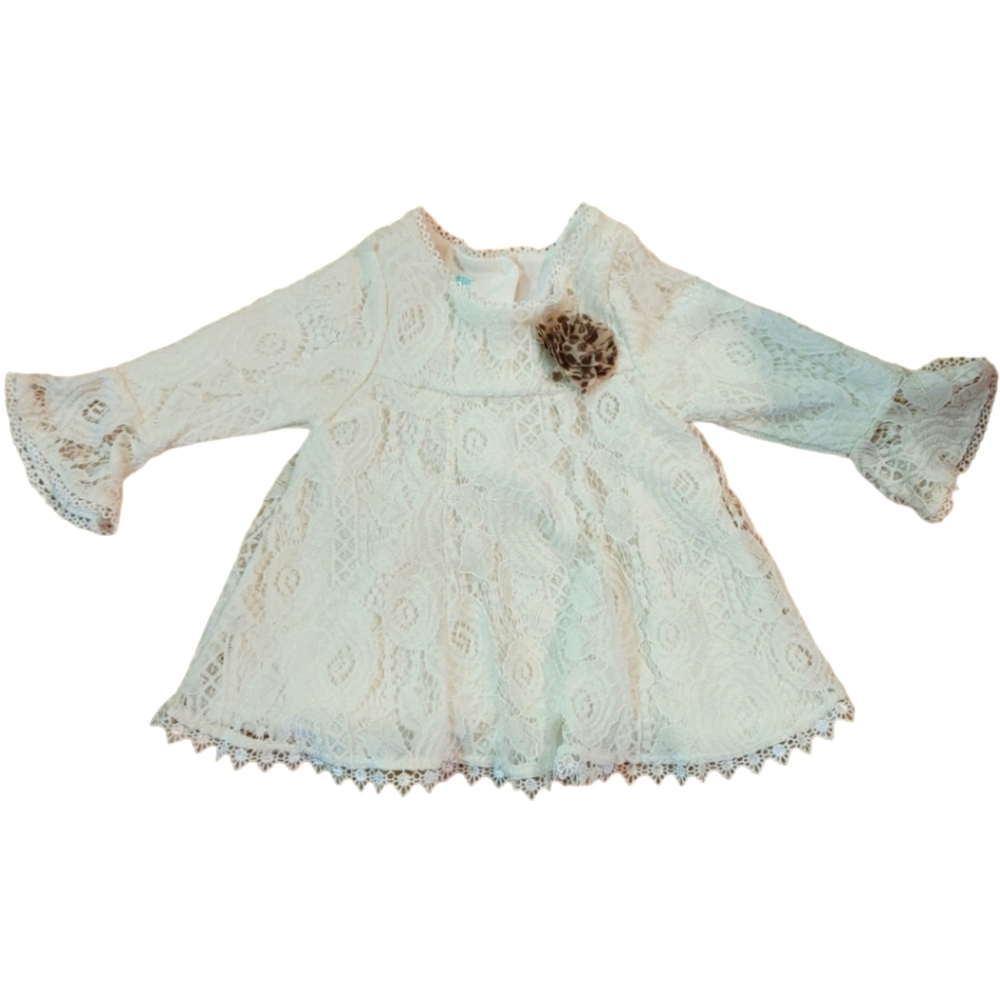 🍁2/$7🍁NANNETTE White Crochet Lace Tunic with Bell Sleeves